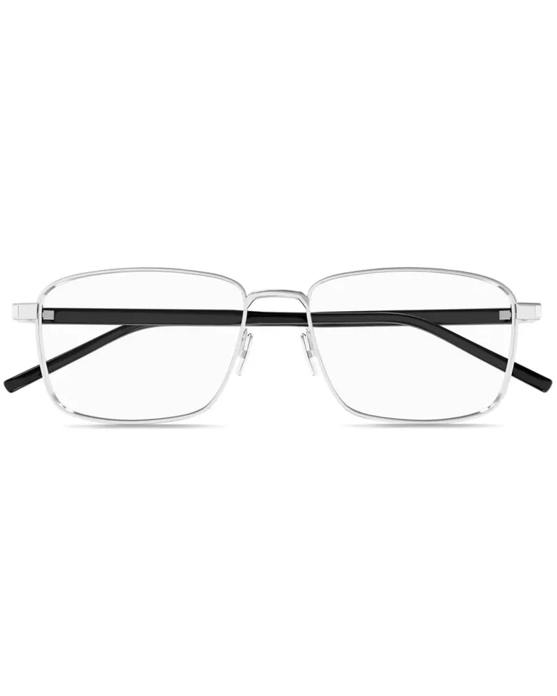 Saint Laurent Brille mit eckigem Gestell - Silber Silber