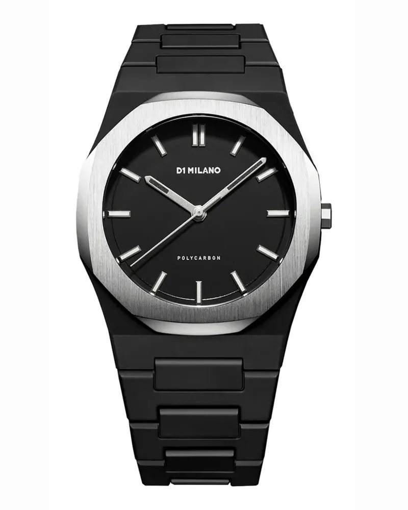 D1 Milano Armbanduhr aus Polycarbonat - Schwarz Schwarz