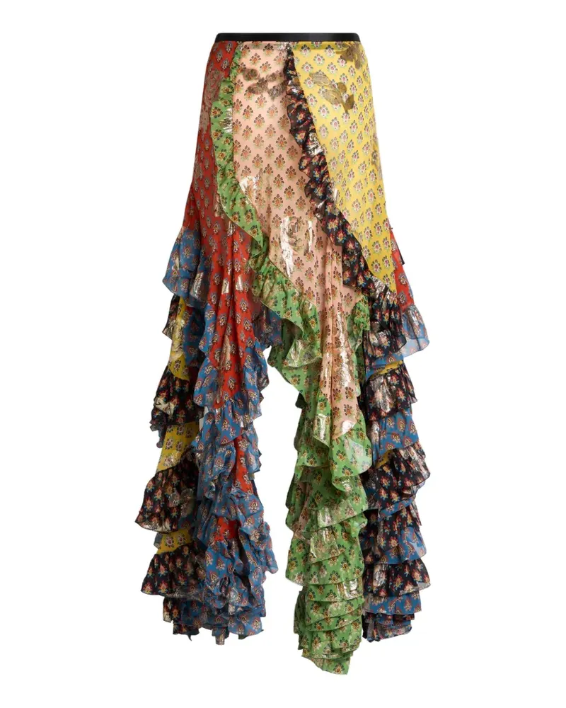 Etro Asymmetrischer Rock mit Rüschen - Nude Nude