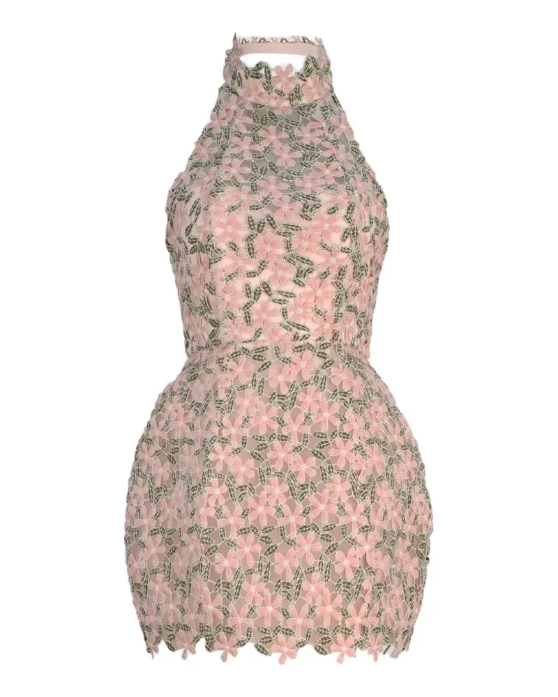 Atoir floral-lace halterneck dress - Rosa Rosa