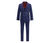 Doppelreihiger Anzug aus Cord - Blau