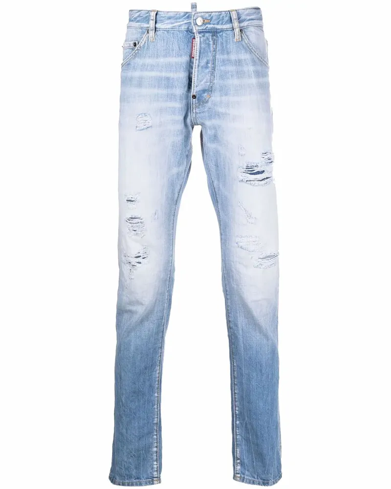 Dsquared2 Gerade Jeans im Distressed-Look - Blau Blau