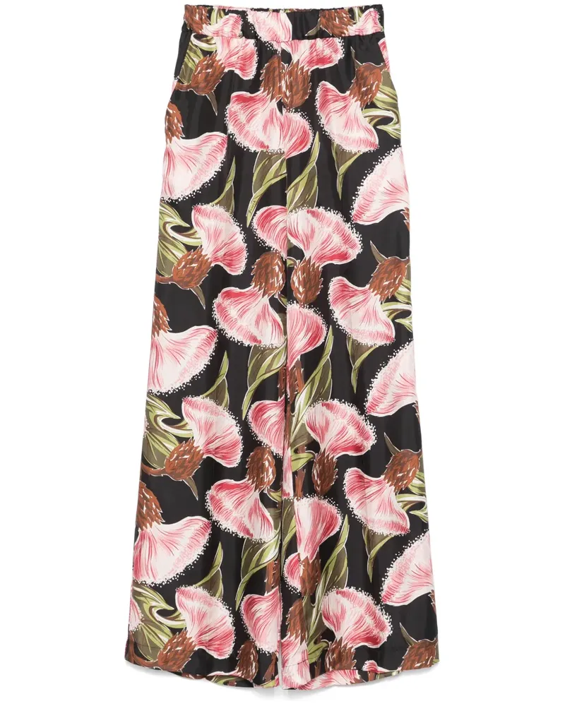P.A.R.O.S.H. P.A.R.O H. Hose mit Blumen-Print - Schwarz Schwarz