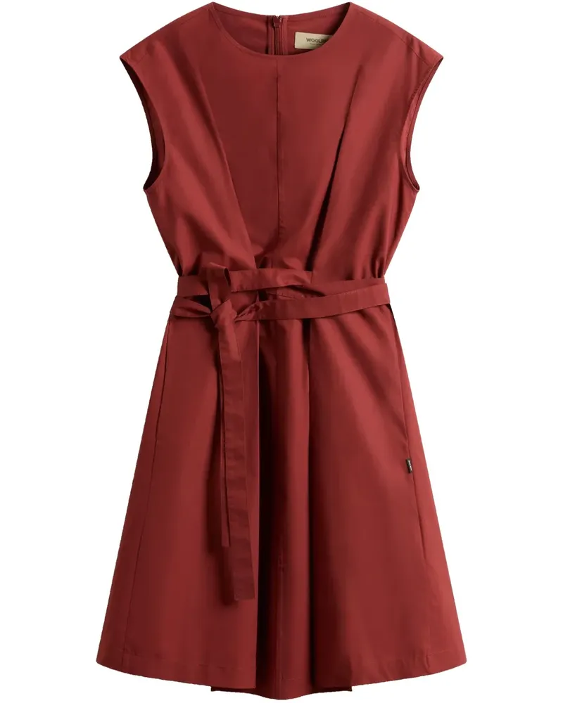 Woolrich Popelinekleid mit Gürtel - Rot Rot
