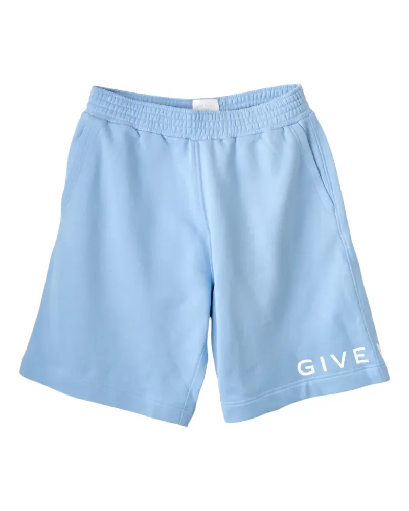 Givenchy logo-print boxy shorts - Blau Blau
