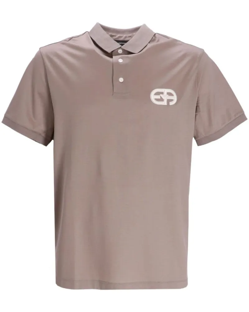Emporio Armani Poloshirt mit Knopfverschluss - Nude Nude
