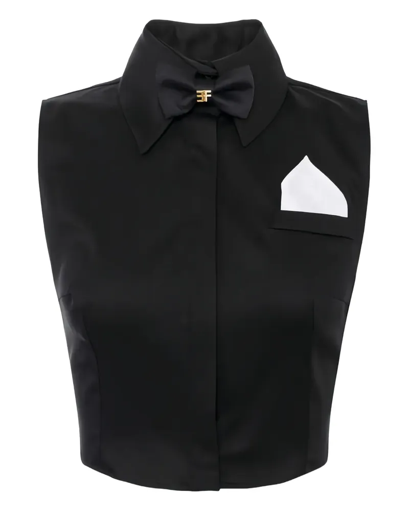 Elisabetta Franchi Hemd mit Schleifendetail - Schwarz Schwarz