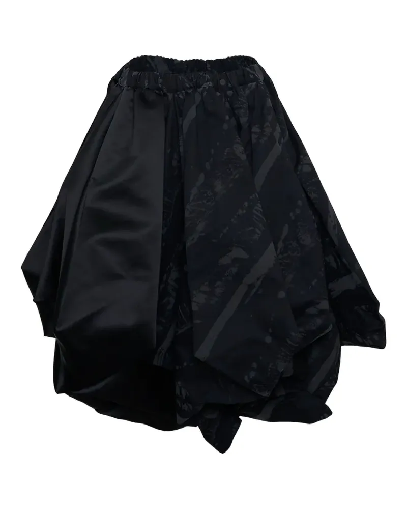 Comme des Garçons abstract-print gathered skirt - Schwarz Schwarz