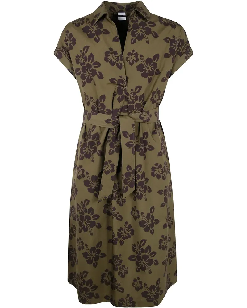ASPESI Kleid mit Blumen-Print - Grün Grün