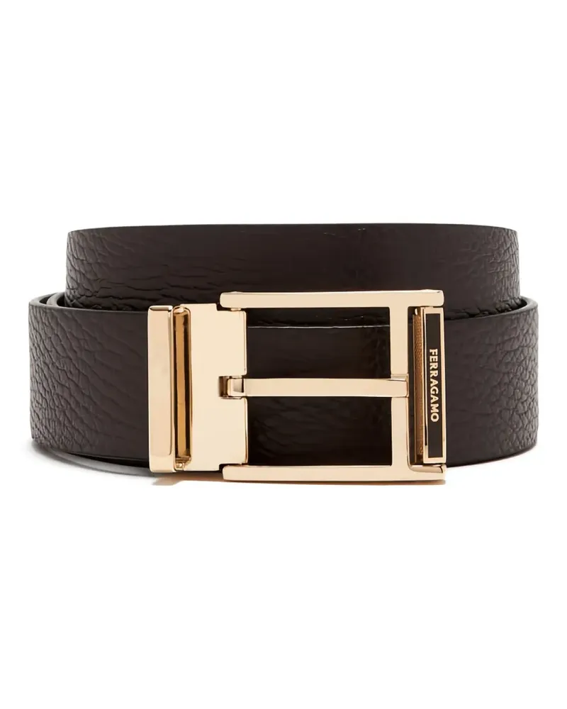 Ferragamo leather branded-buckle belt - Braun Braun