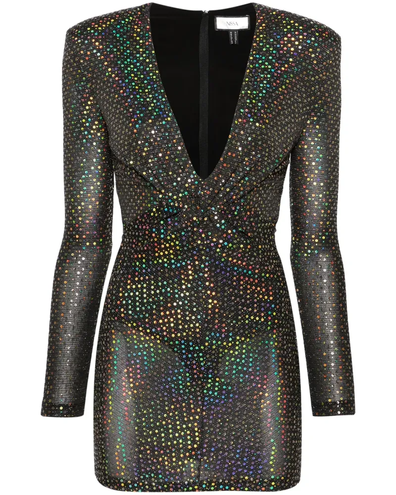 NISSA Minikleid mit Pailletten - Schwarz Schwarz