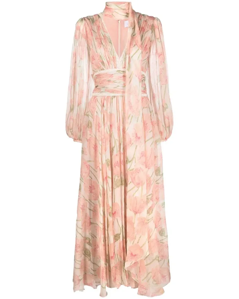 Luisa Beccaria Kleid mit Blumen-Print - Rosa Rosa