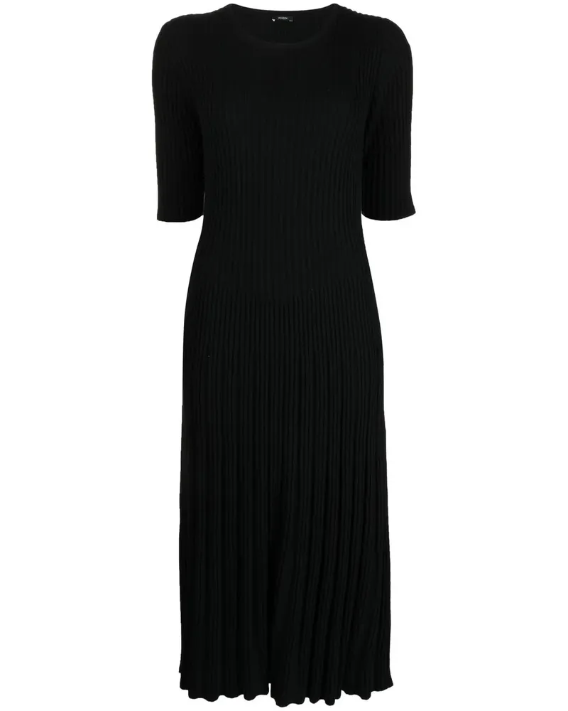 Joseph Geripptes Merino-Kleid - Schwarz Schwarz