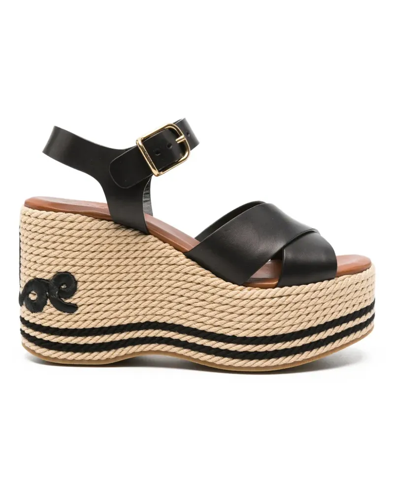 Chloé criss-cross platform espadrilles - Schwarz Schwarz