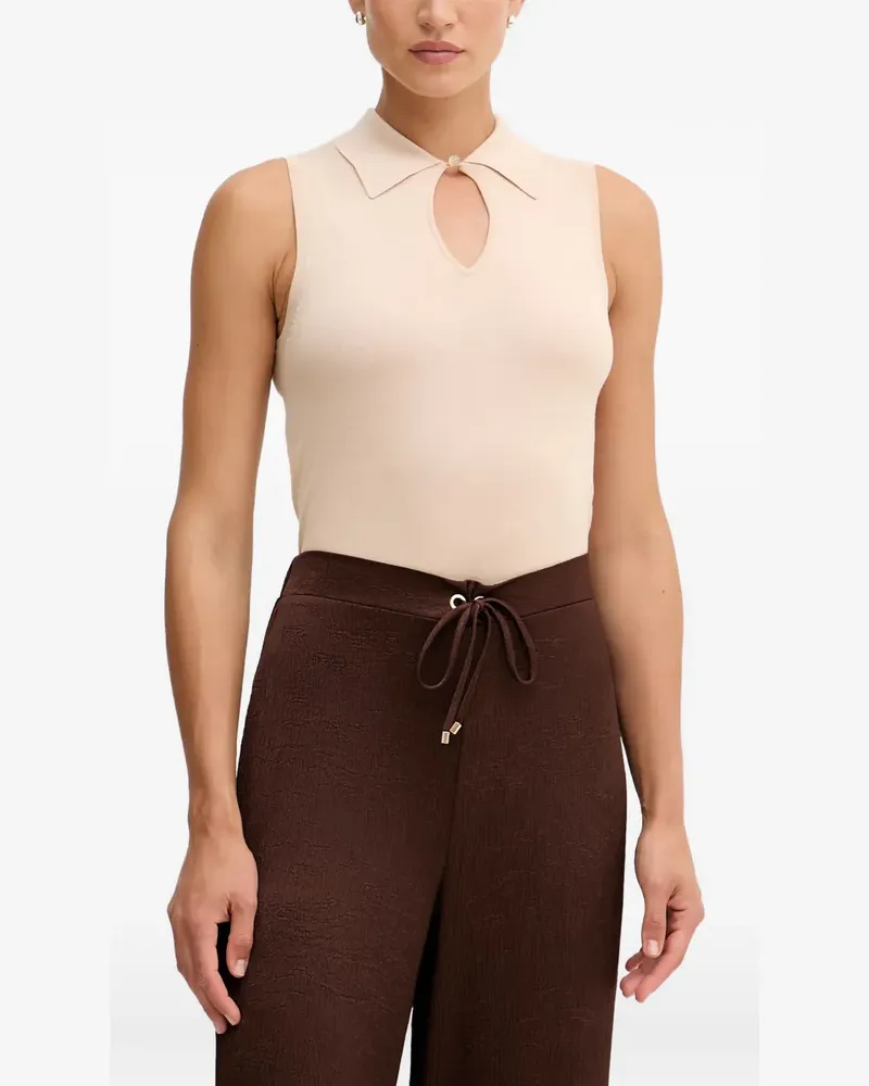 Sisley cut-out sleeveless tank top - Nude Nude