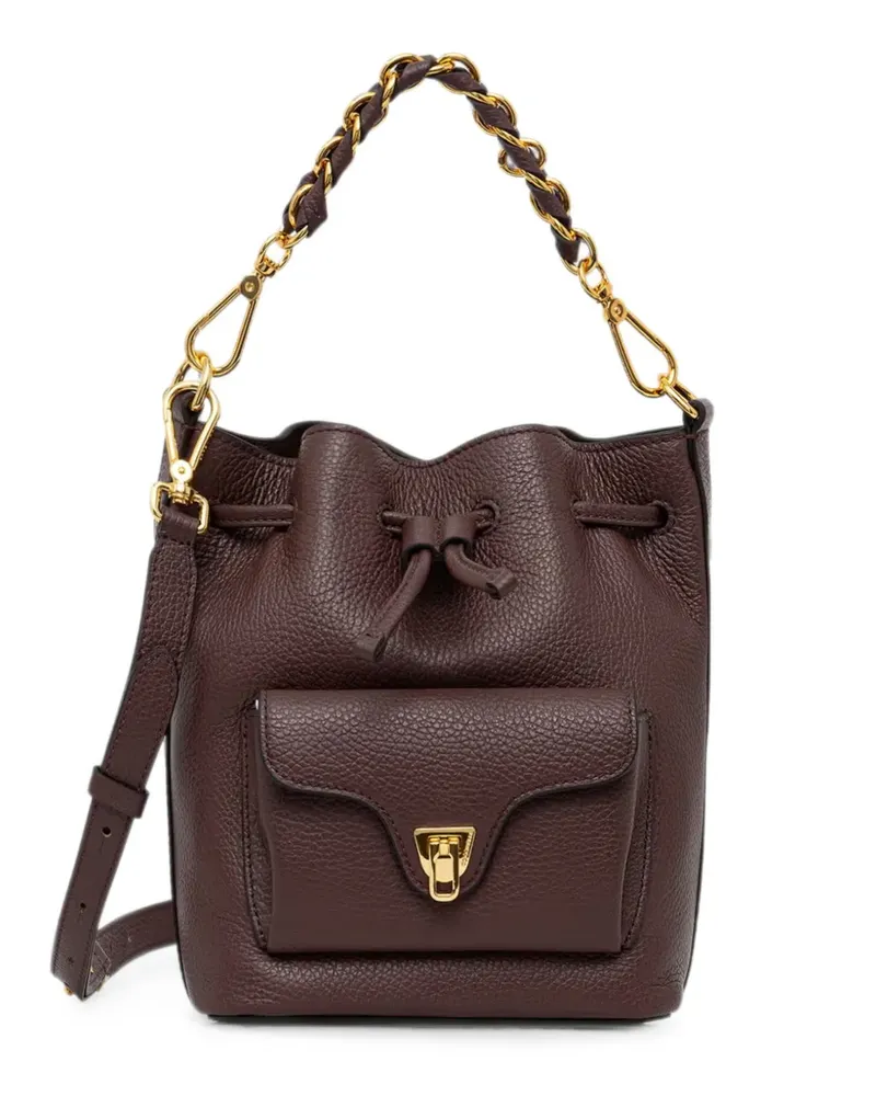 Coccinelle small Beat Generation pebbled leather bucket bag - Rot Rot