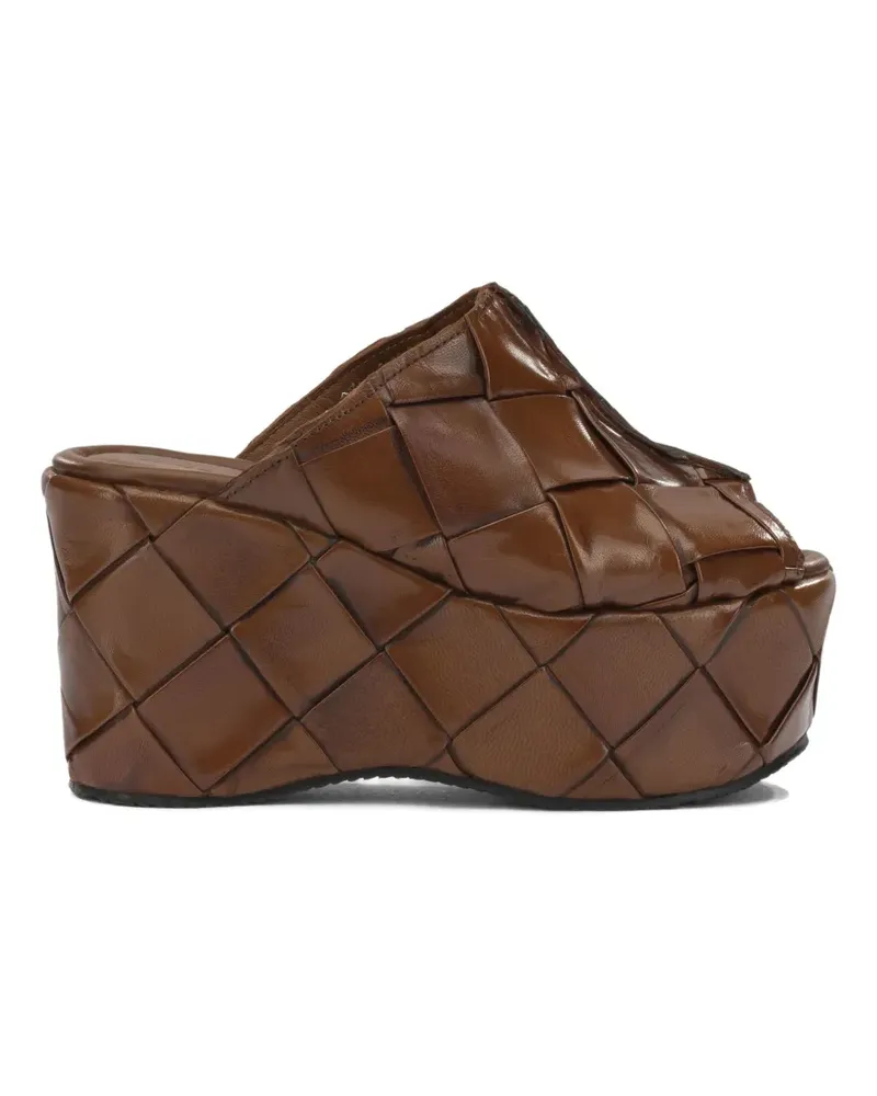 Pons Quintana Elisa woven leather platform sandals - Braun Braun