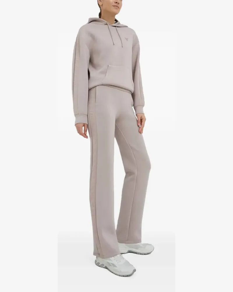 Guess logo-detail long-sleeve hoodie - Nude Nude