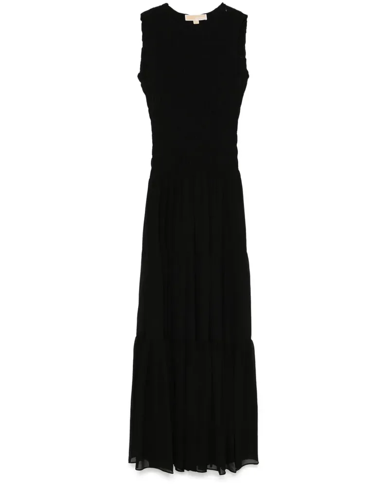 Michael Kors Gerafftes Georgette-Maxikleid - Schwarz Schwarz