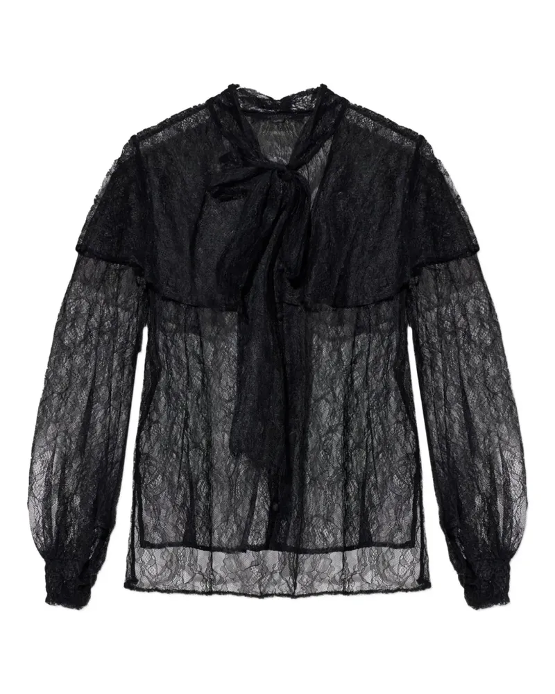 AllSaints Athena Hemd mit Schnürung - Schwarz Schwarz