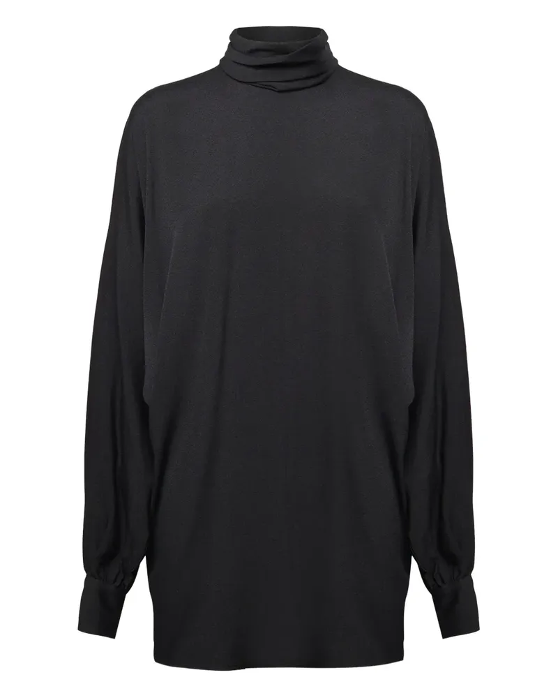 NINEMINUTES Stehkragen-Kleid mit weiten Ärmeln - Schwarz Schwarz