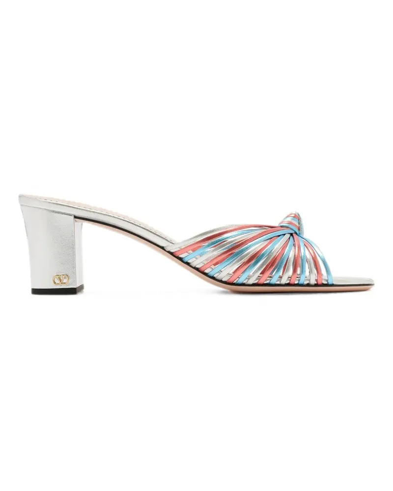Valentino Garavani VLogo Signature knotted mules - Silber Silber