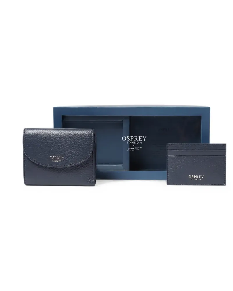 Osprey The Tilly grainy leather wallet and card holder set - Blau Blau