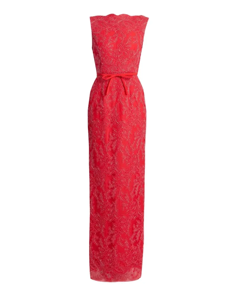 Erdem floral-lace sleeveless gown - Rot Rot