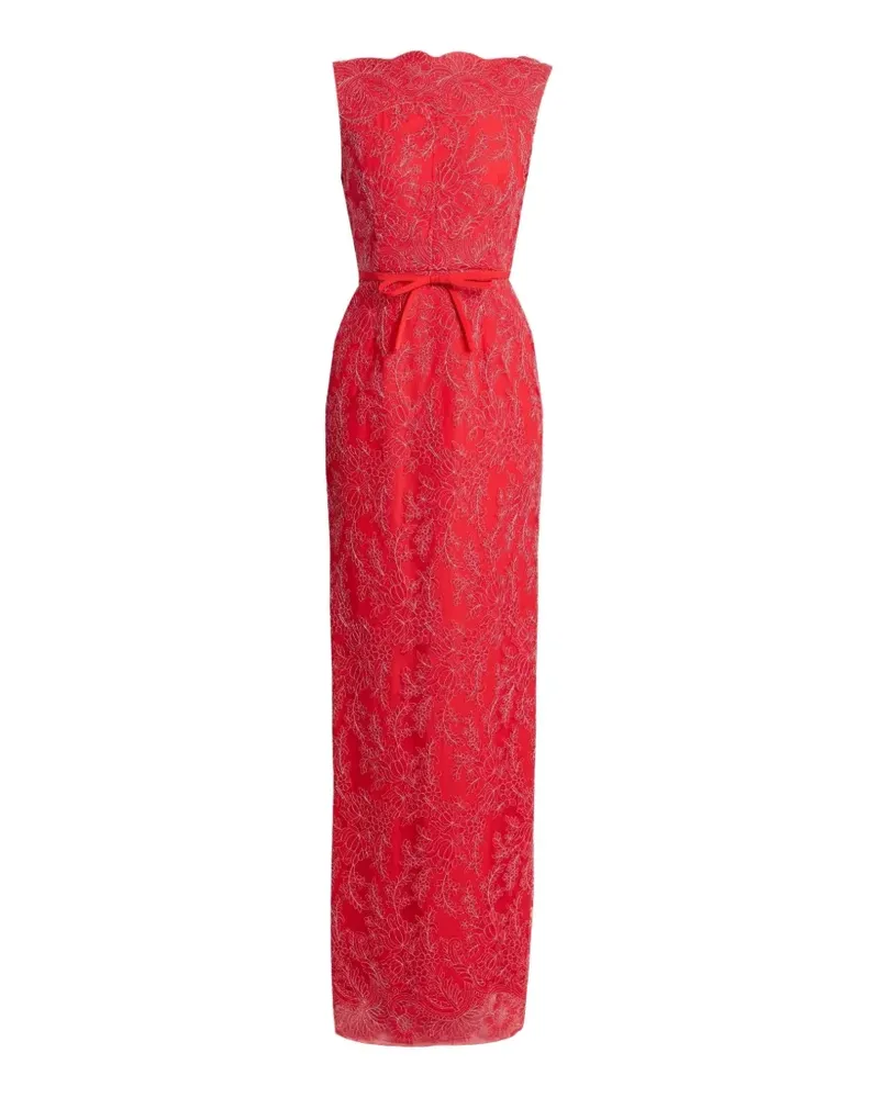 Erdem floral-lace sleeveless gown - Rot Rot