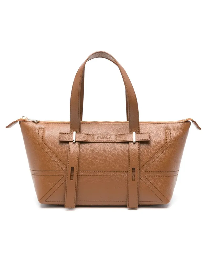 Furla medium Giove leather tote bag - Braun Braun