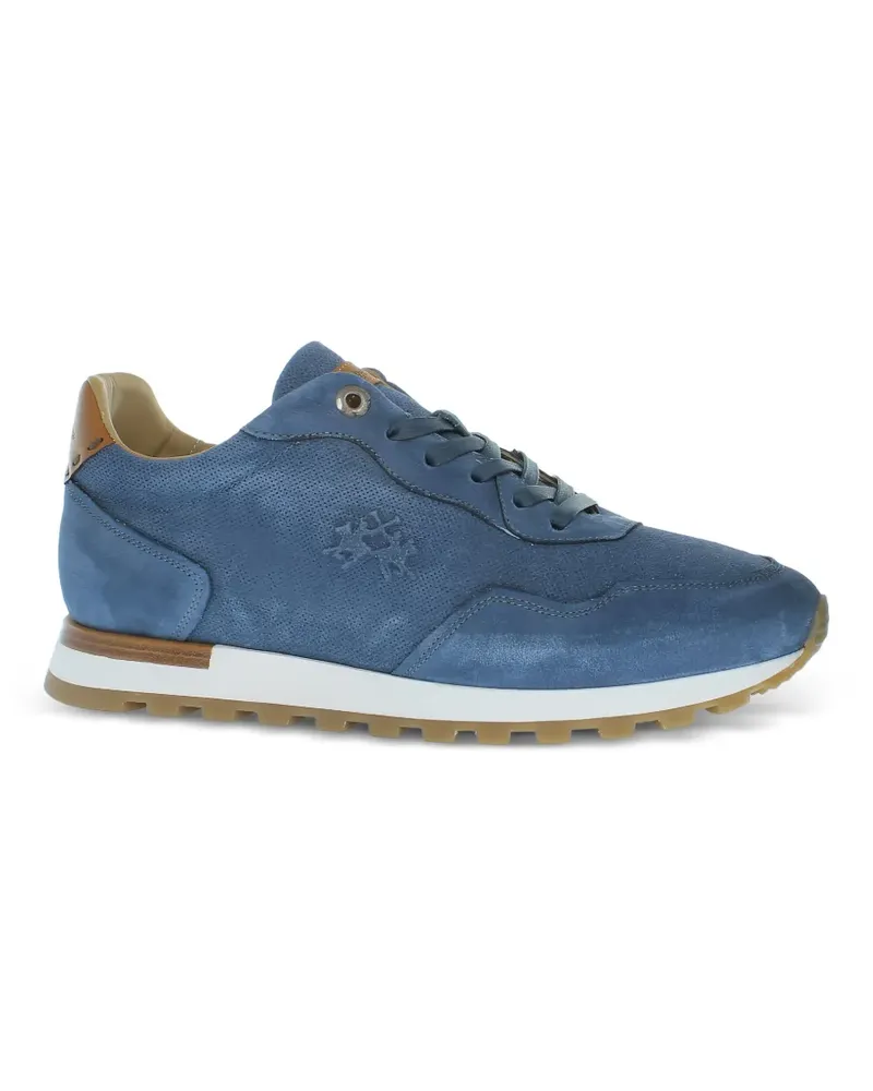 La Martina perforated panelled sneakers - Blau Blau