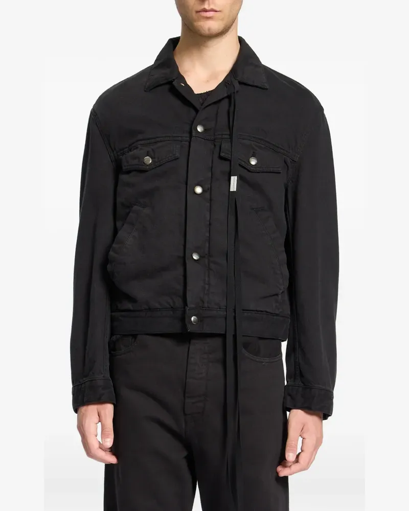 Ann Demeulemeester long-sleeved denim jacket - Schwarz Schwarz
