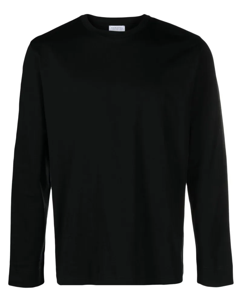 Sunspel T-Shirt mit Rundhalsausschnitt - Schwarz Schwarz