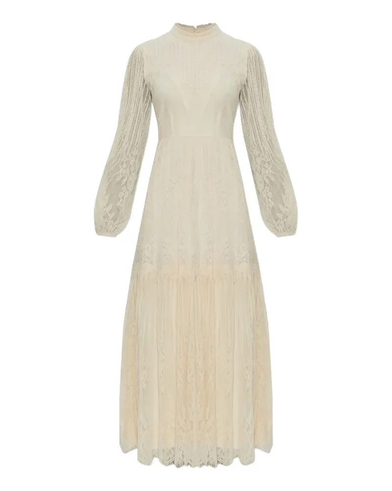AllSaints Gerüschtes Lillian Midikleid - Nude Nude