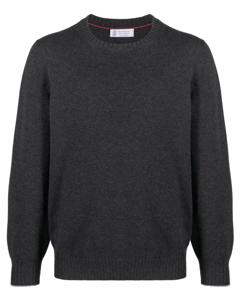 Brunello Cucinelli Kaschmirpullover mit Rundhalsausschnitt - Grau Grau