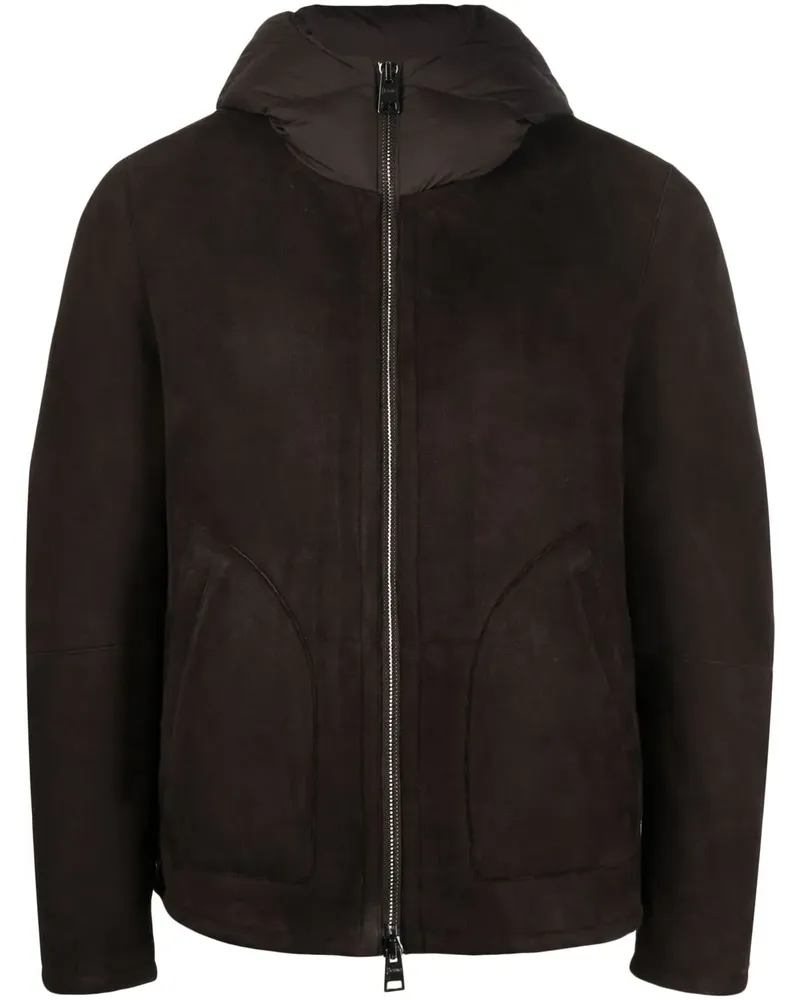 Herno Kapuzenjacke aus Shearling - Braun Braun