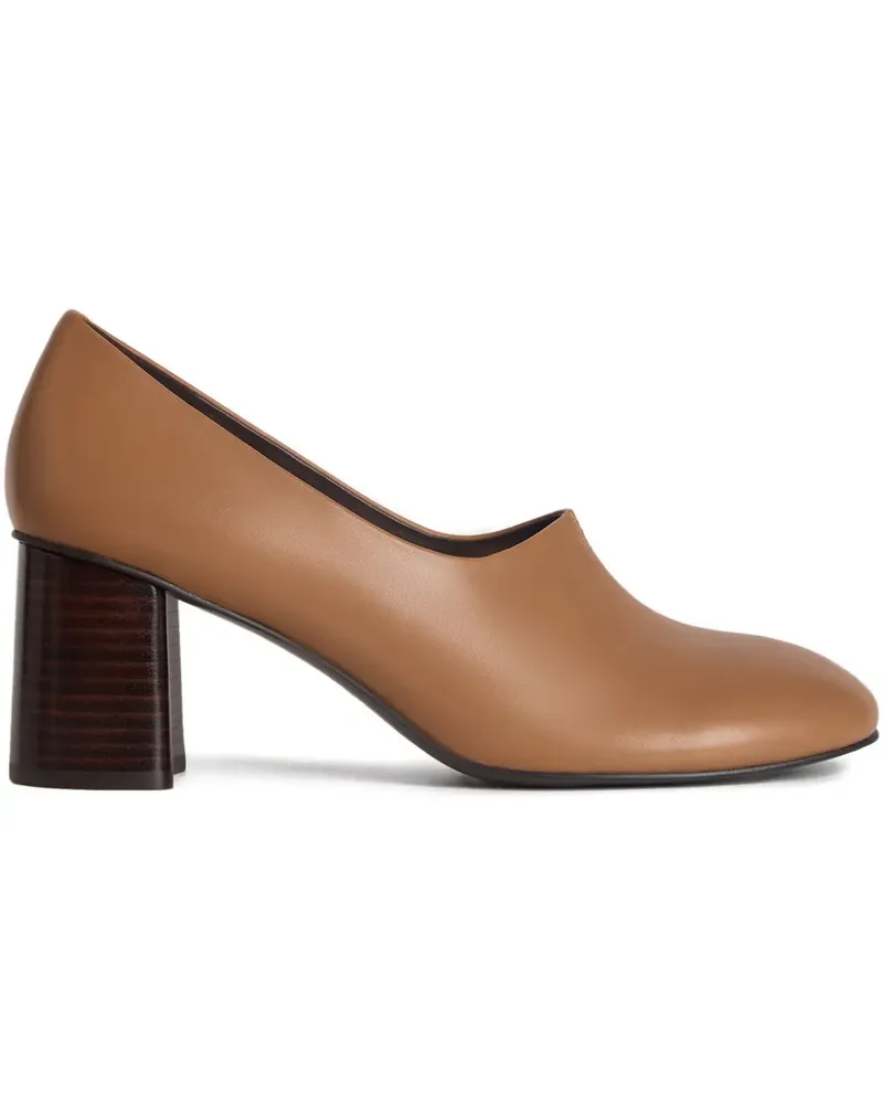 12 STOREEZ Pumps aus Leder 70mm - Braun Braun