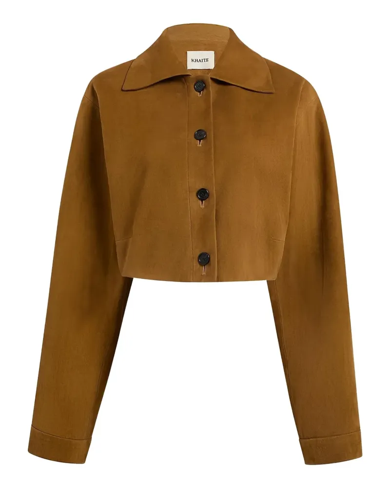 KHAITE Cropped-Wildlederjacke - Braun Braun