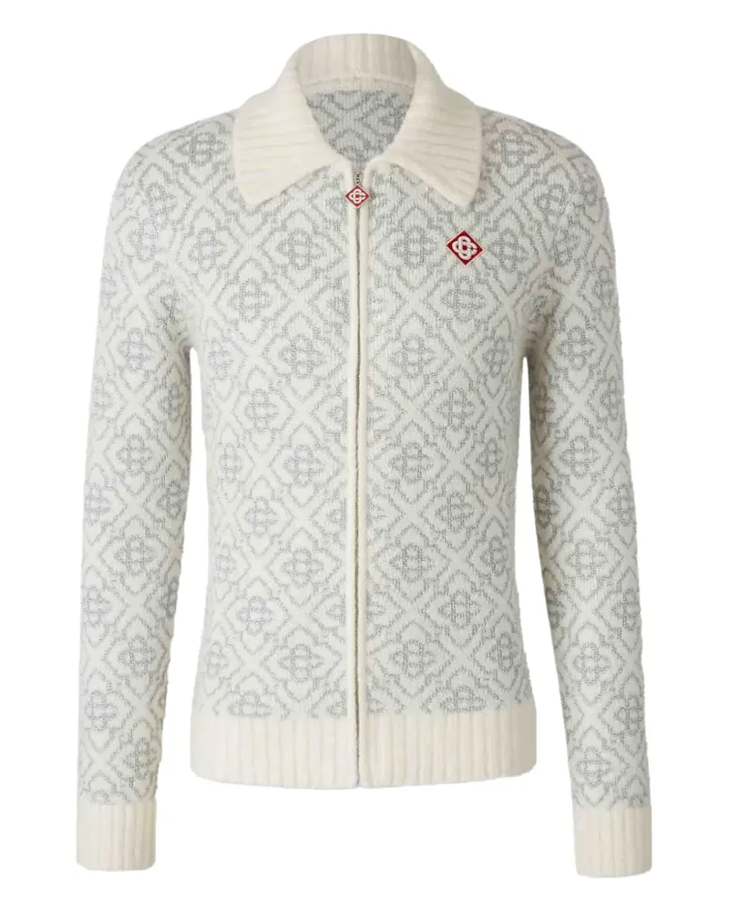 Casablanca Paris monogram-jacquard cardigan - Nude Nude