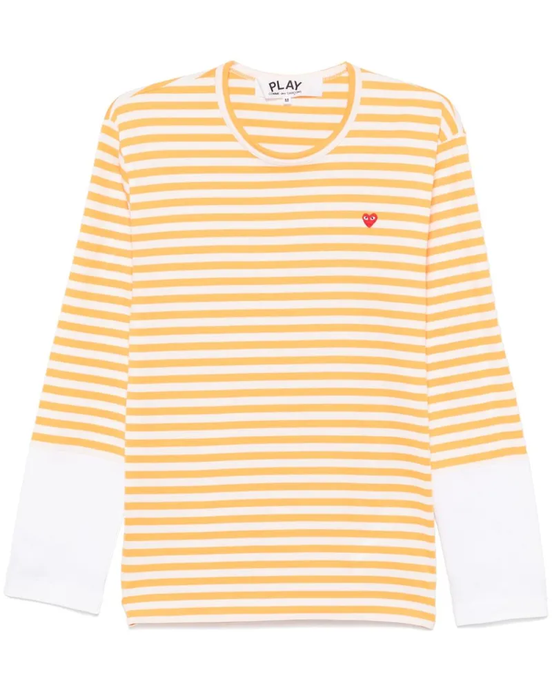 Comme des Garçons Gestreiftes T-Shirt - Gelb Gelb