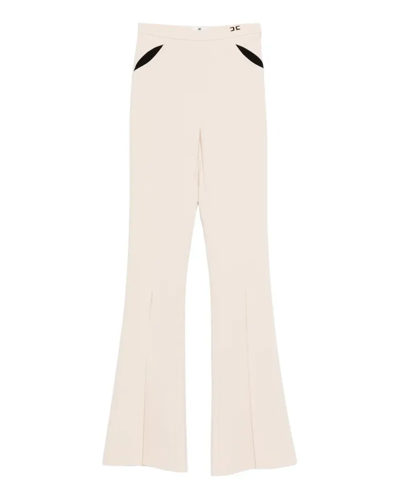 Elisabetta Franchi logo-detail flared trousers - Nude Nude