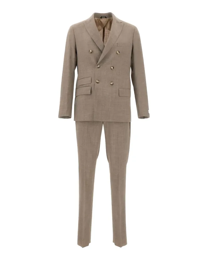 Emanuel Ungaro double-breasted peak-lapel suit - Nude Nude