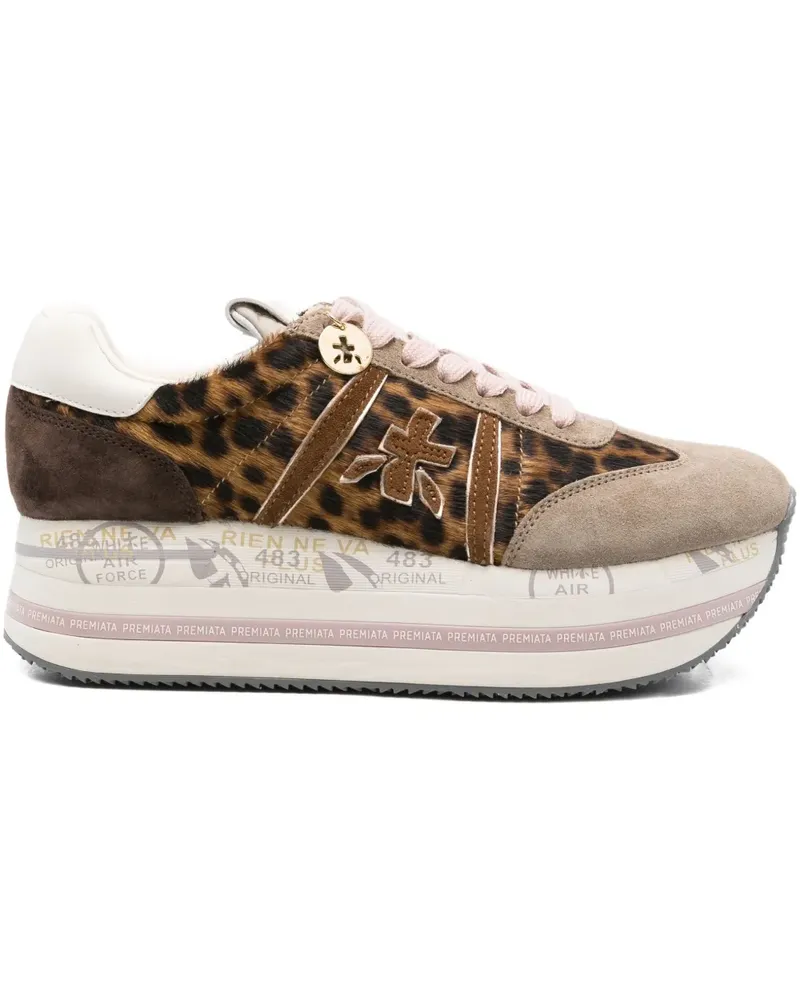 Premiata Sneakers mit Leopardenmuster - Braun Braun
