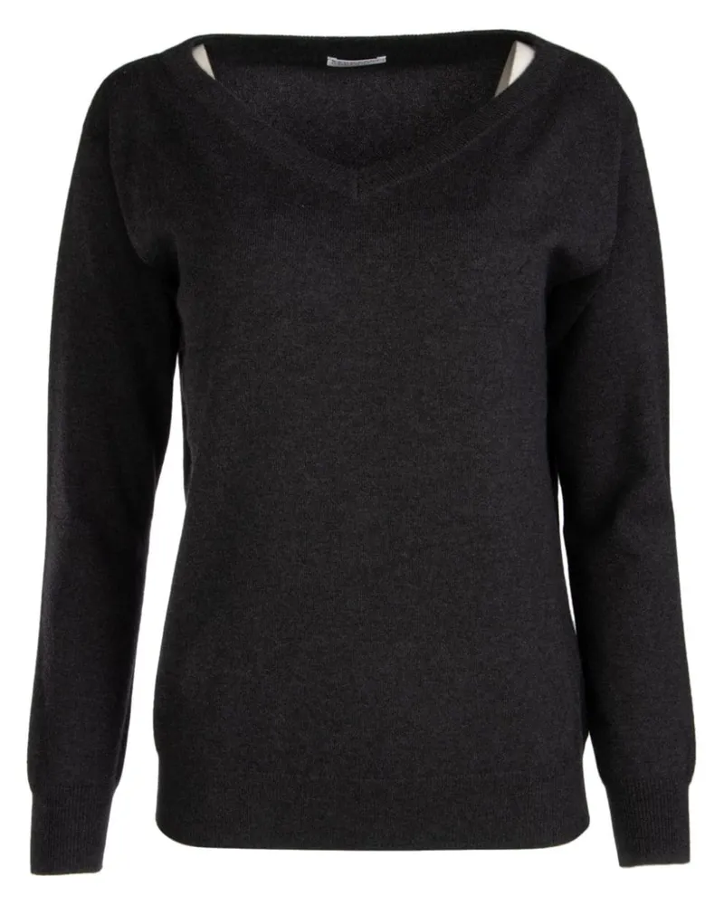 Brunello Cucinelli Pullover mit V-Ausschnitt - Grau Grau