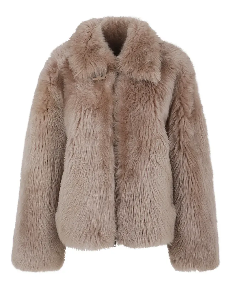 DESA zip-up shearling jacket - Nude Nude