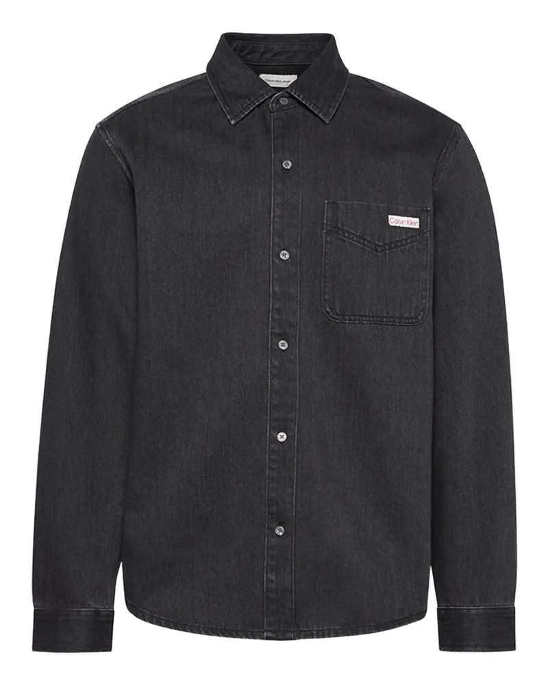 Calvin Klein pocket long-sleeve denim shirt - Schwarz Schwarz
