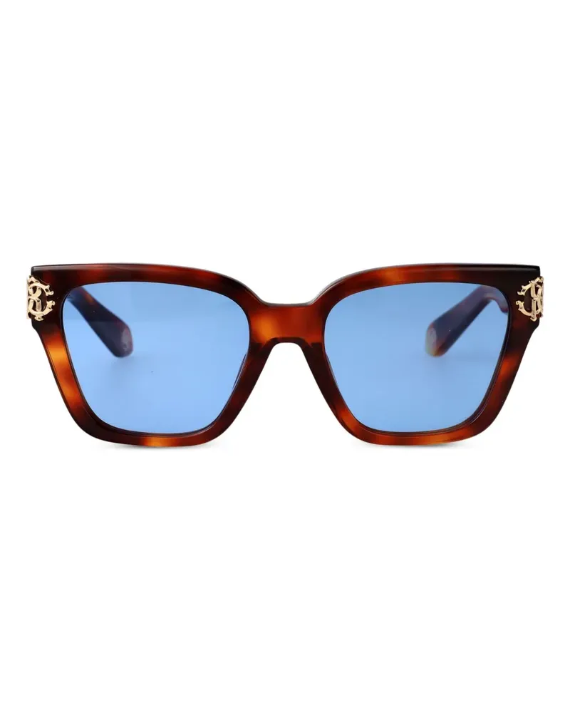 Roberto Cavalli Sonnenbrille mit Logo-Schild - Braun Braun