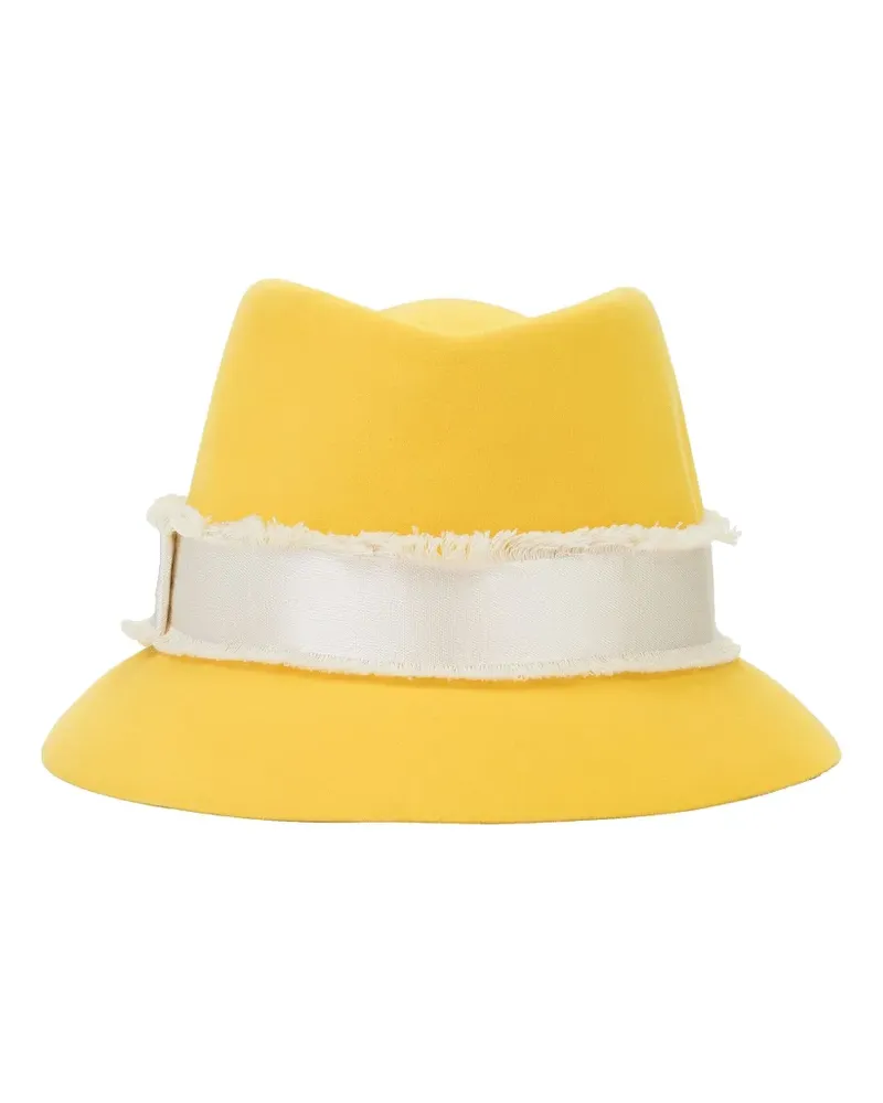 Loro Piana Fedora aus Filz - Gelb Gelb