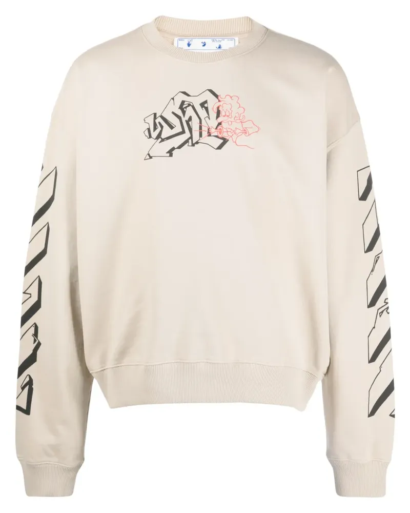OFF-WHITE Sweatshirt mit Graffiti-Print - Nude Nude