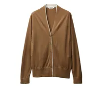 Cardigan mit V-Ausschnitt - Braun